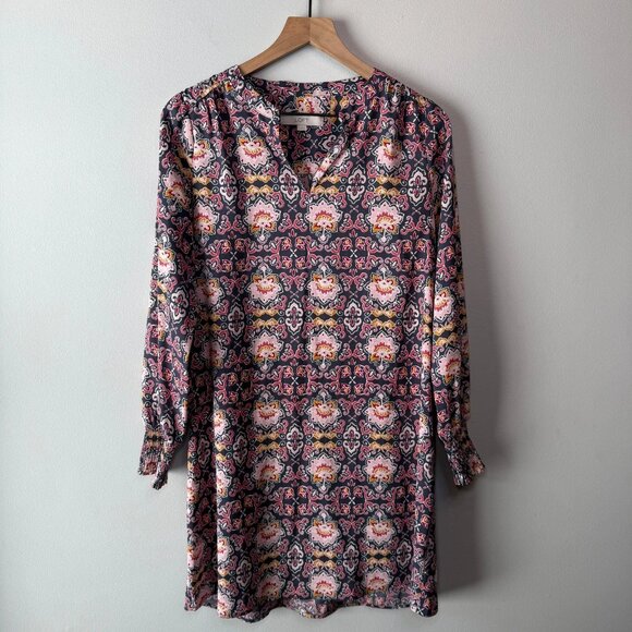 Ann Taylor LOFT Women's Medallion Print Long Sleeve Dress Size Small - Picture 1 of 6